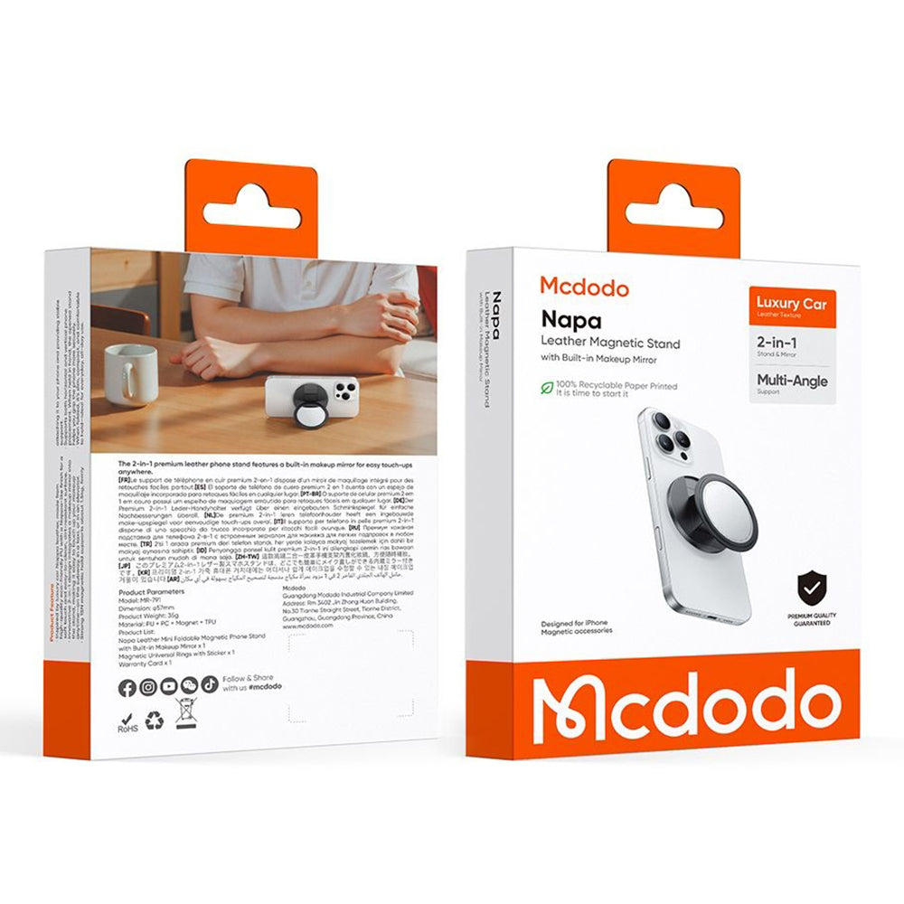 Podstavec na prsten McDodo MR-7912 2v1, Univerzální, Černý