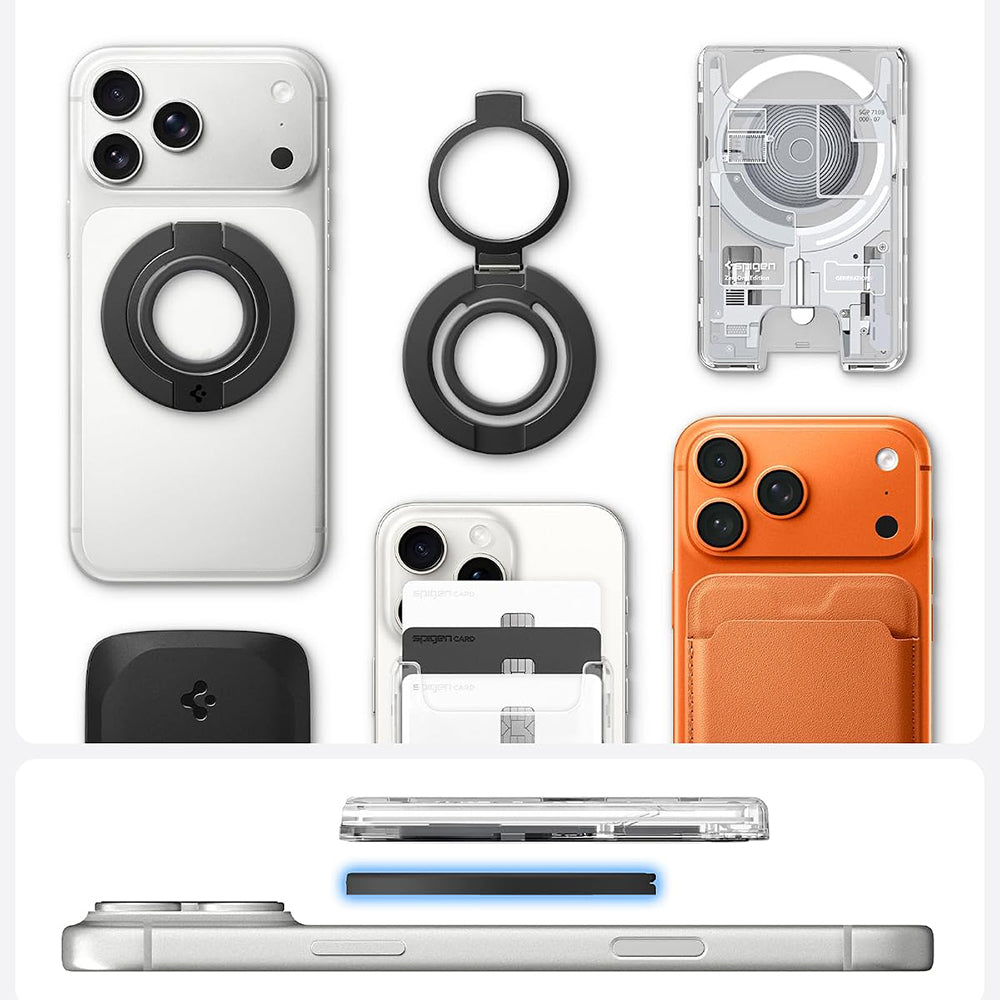 Držák na prst Spigen Dual Pop Mag S, univerzální, šedý AMP11736