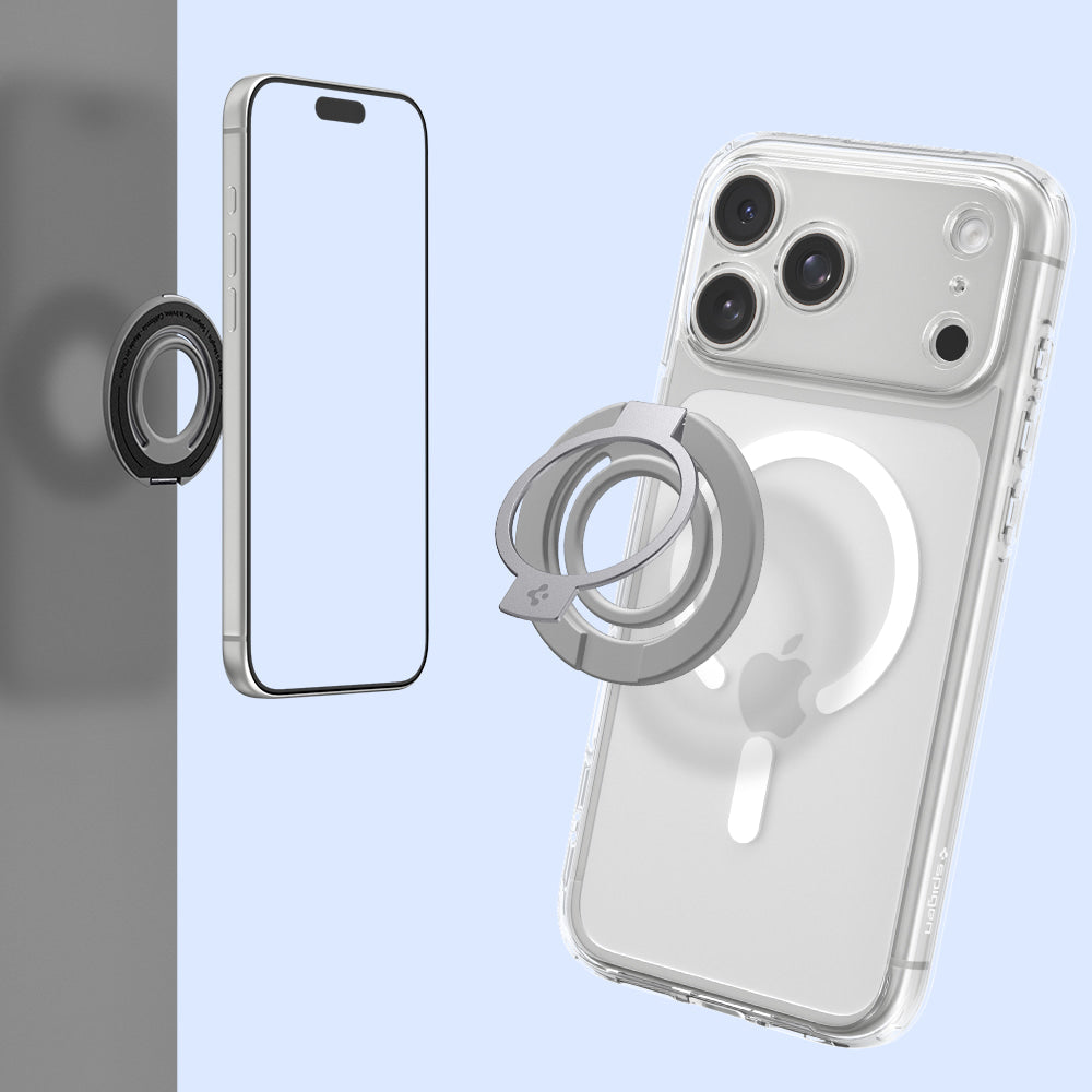 Držák na prst Spigen Dual Pop Mag S, univerzální, šedý AMP11736