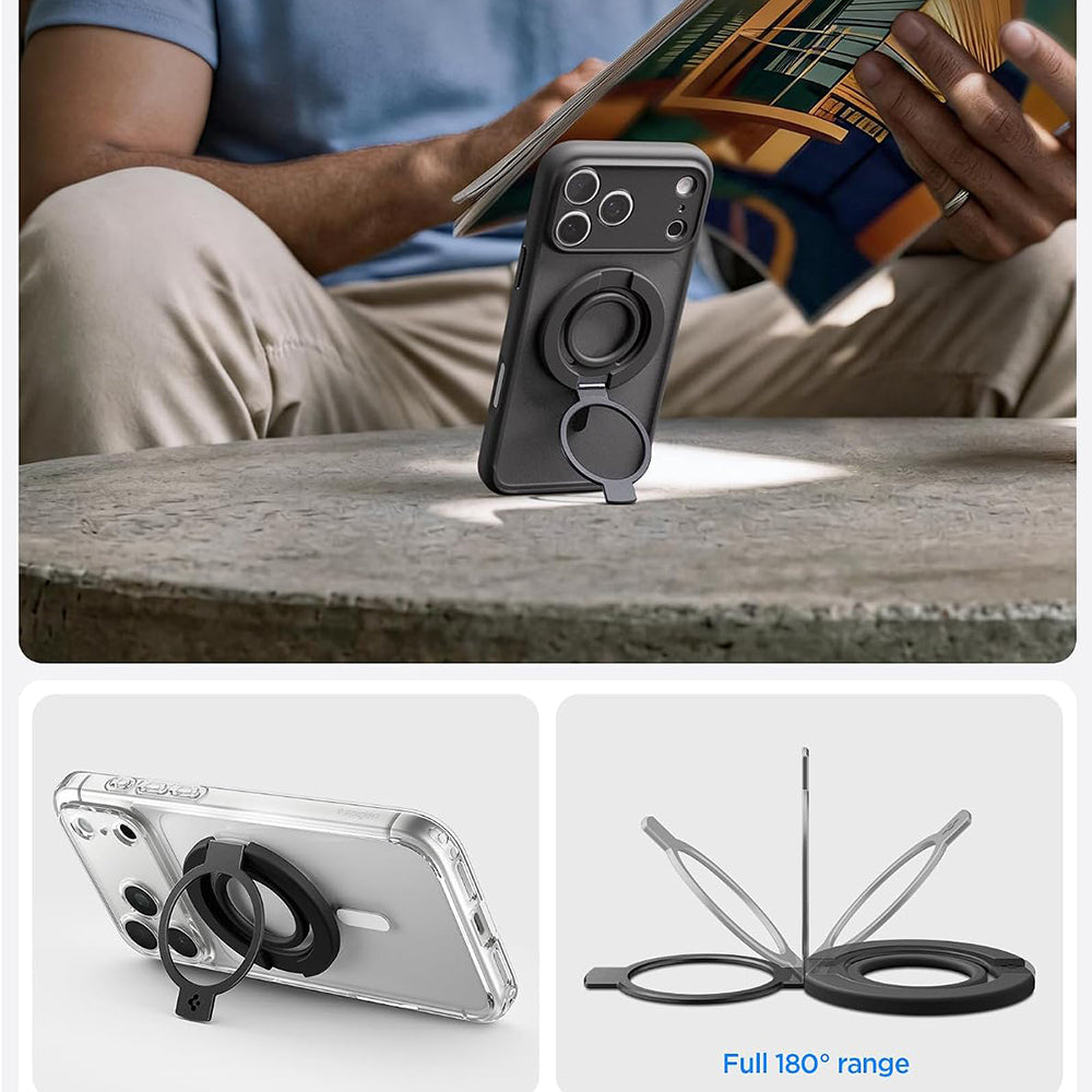 Držák na prst Spigen Dual Pop Mag S, univerzální, šedý AMP11736