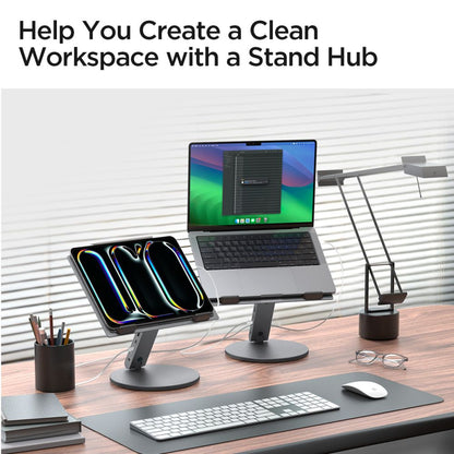 Podstavec Spigen LD204H pro laptop, stříbrný