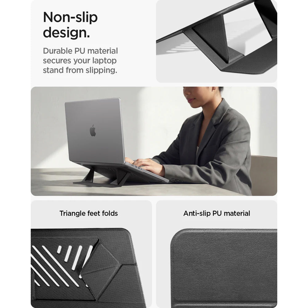 Stojan Spigen Slim Fold LD201-S6 pro notebook max. 14 palců, černý AMP11115