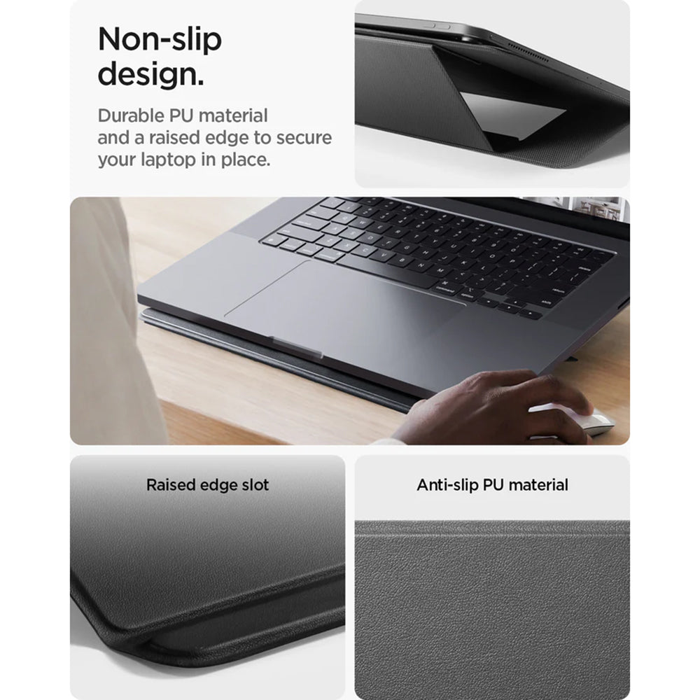 Stojan Spigen Slim Fold LD201-S7 pro notebook max. 14 palců, černý AMP11116