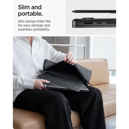 Stojan Spigen Slim Fold LD201-S7 pro notebook max. 14 palců, černý AMP11116