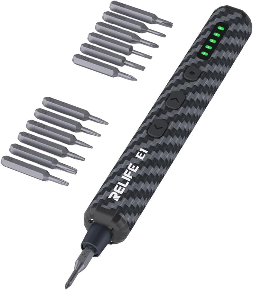 Elektrický šroubovák Relife E1 Carbon, Černý