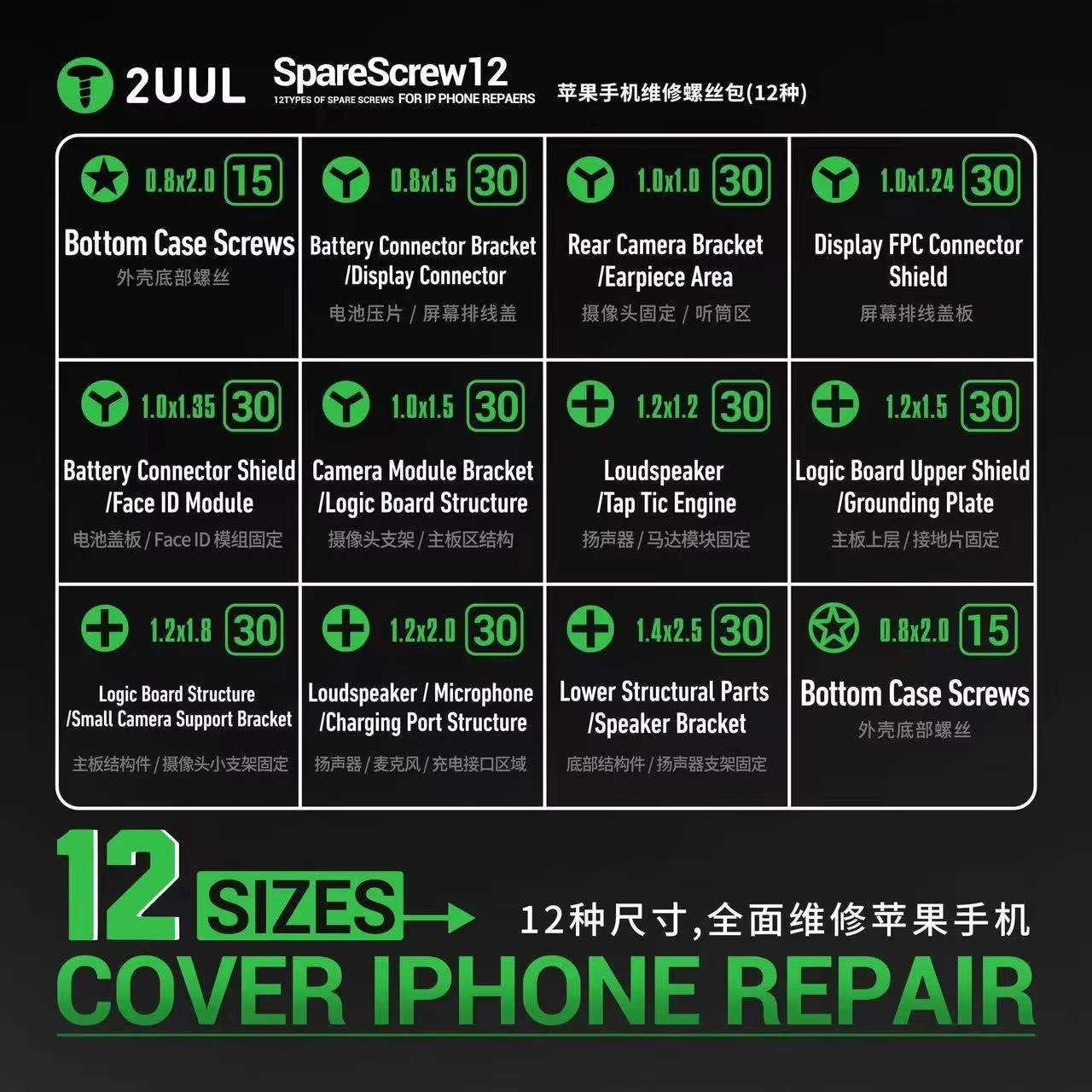 Šrouby 2UUL SC22 pro Apple iPhone Series, 330v1