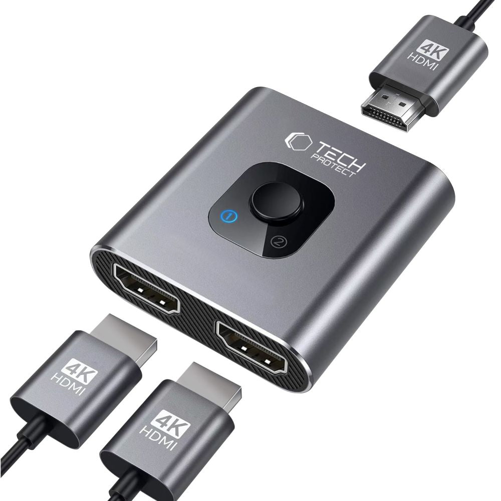 Switch Video HDMI Tech-Protect HB07, Šedý