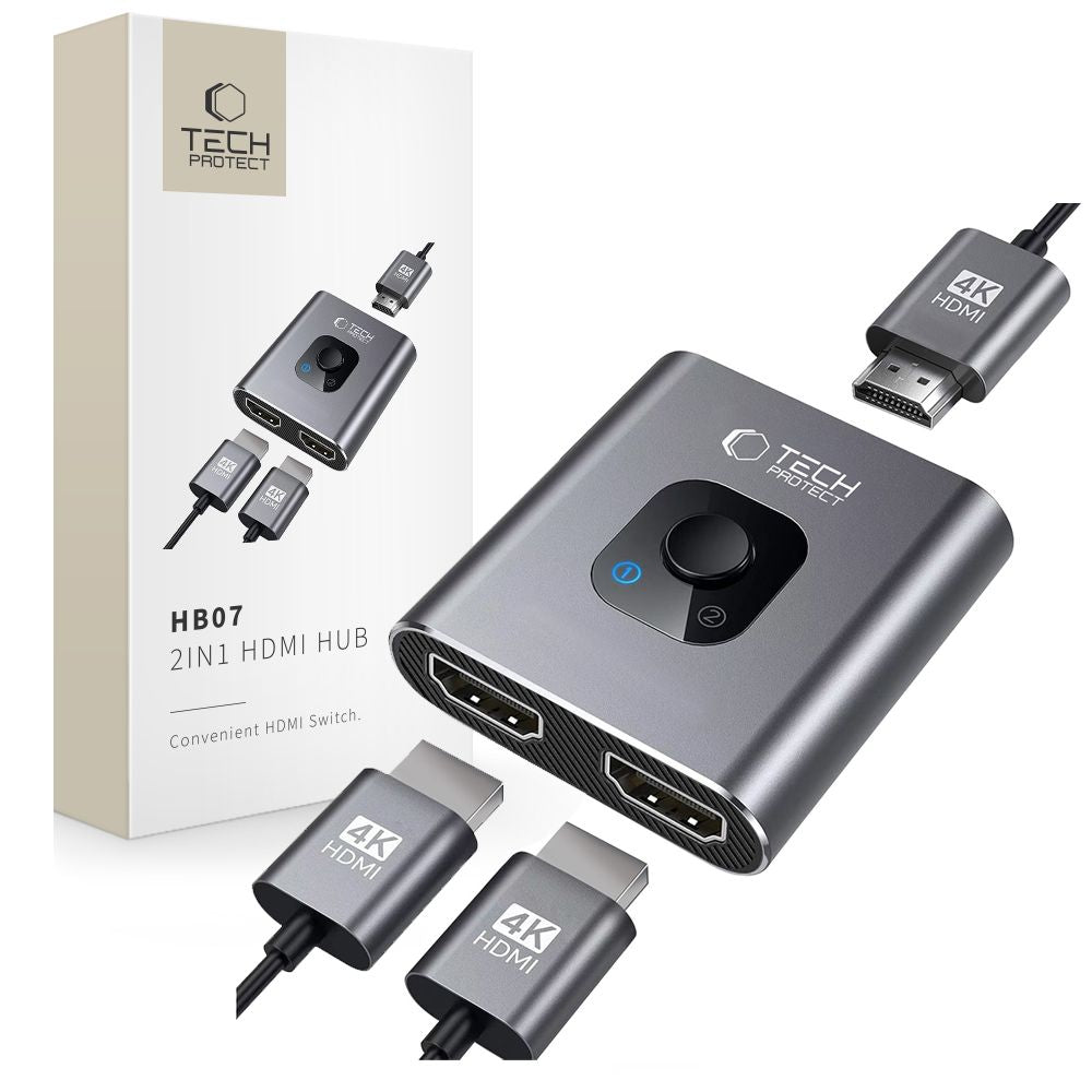 Switch Video HDMI Tech-Protect HB07, Šedý