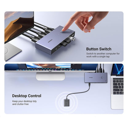 UGREEN CM695 DisplayPort Video Switch (25962), Black