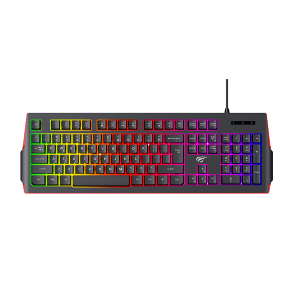 Herní klávesnice HAVIT KB866L, RGB, 1.4m, Černá Červená