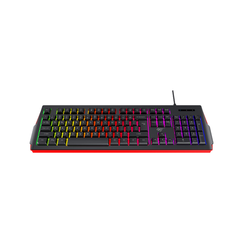 Herní klávesnice HAVIT KB866L, RGB, 1.4m, Černá Červená