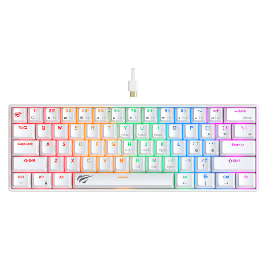 Klávesnice pro hraní HAVIT KB903L, RGB, 1.8m, Bílá