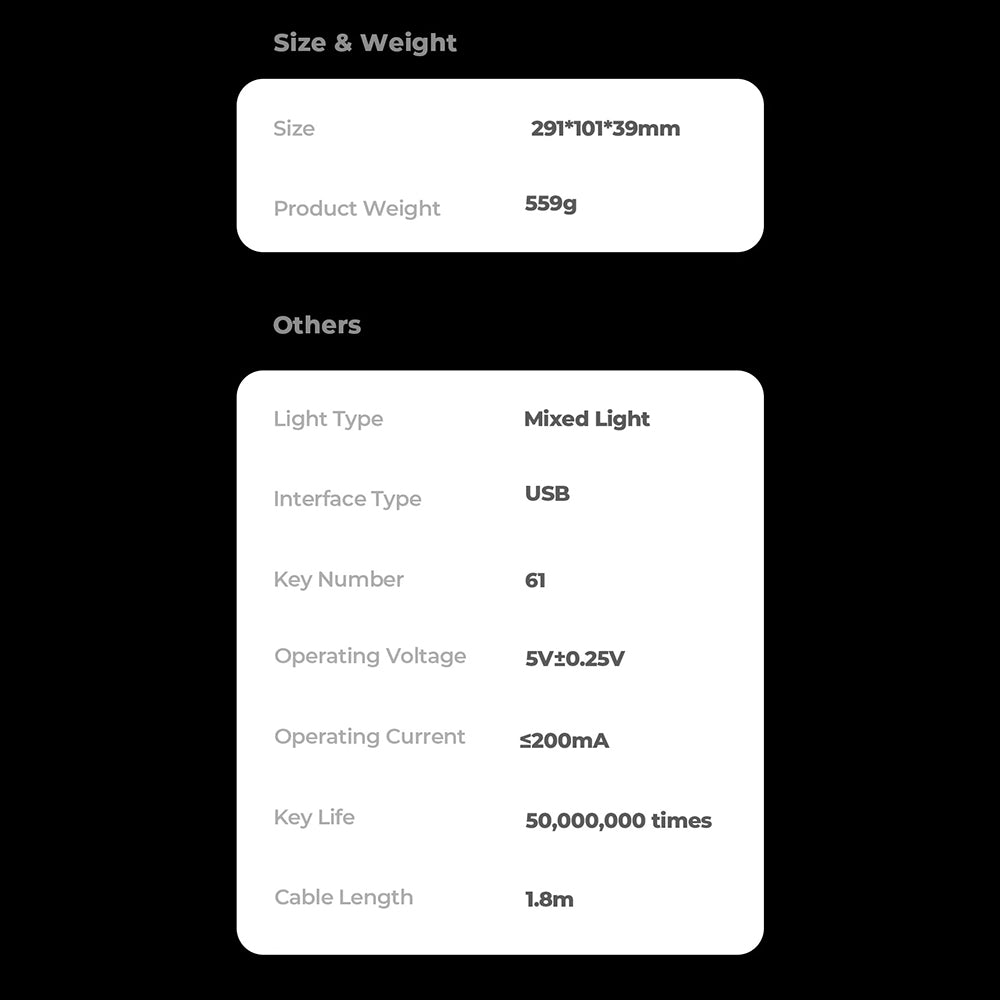 Klávesnice pro hraní HAVIT KB903L, RGB, 1.8m, Bílá Modrá