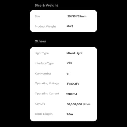 Klávesnice pro hraní HAVIT KB903L, RGB, 1.8m, Bílá Modrá