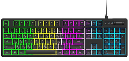 Herní klávesnice Wired USB WZK WKG-200, RGB, 1,5 m, černá
