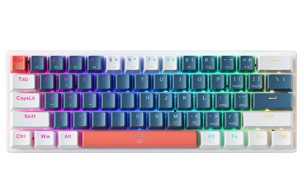 Herní klávesnice s kabelem USB Machenike K500-B61 mechanická, RGB, modrobílá