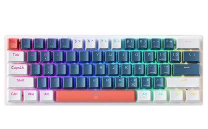 Herní klávesnice s kabelem USB Machenike K500-B61 mechanická, RGB, modrobílá