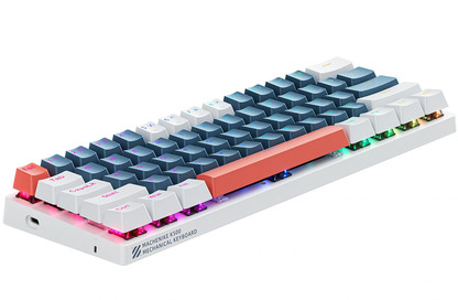Herní klávesnice s kabelem USB Machenike K500-B61 mechanická, RGB, modrobílá