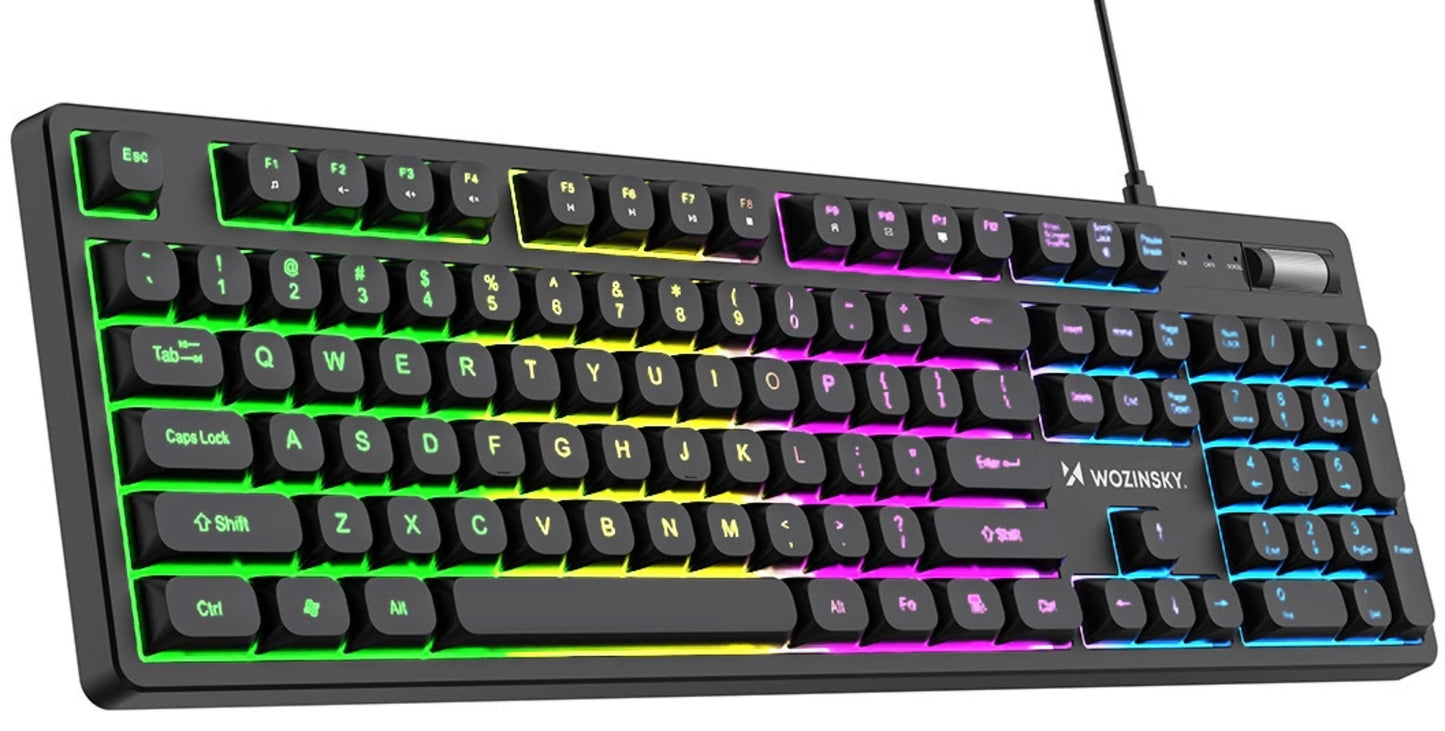Herní klávesnice Wired USB WZK WKG-200, RGB, 1,5 m, černá