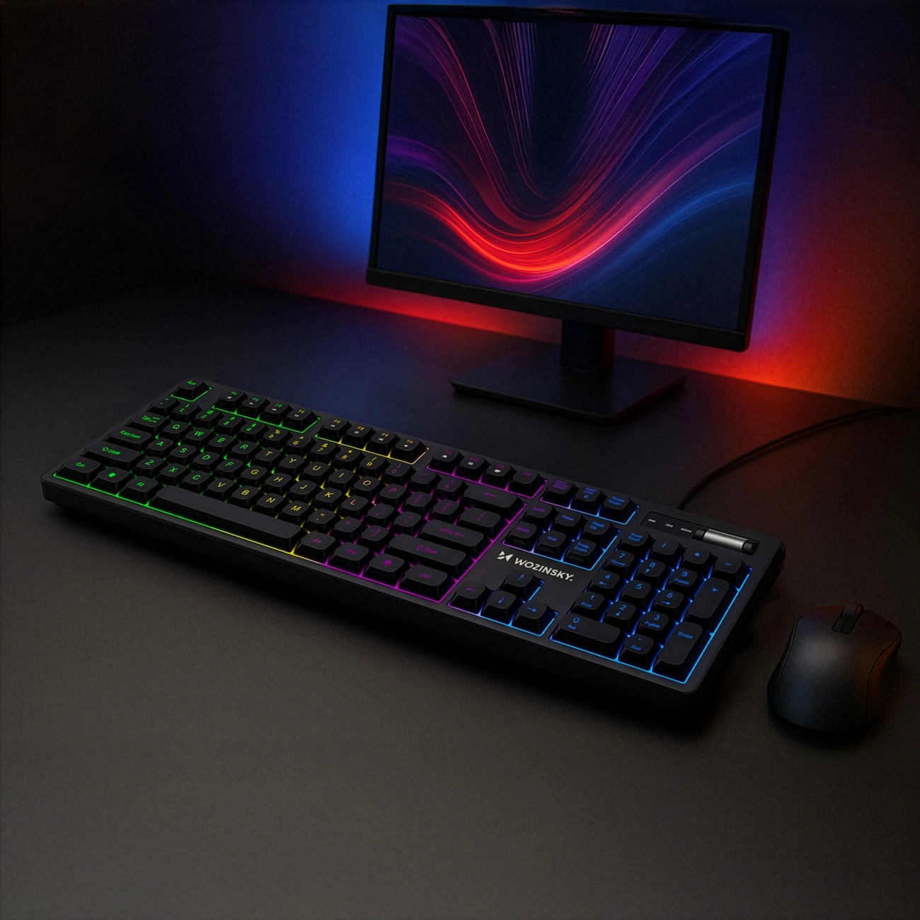 Herní klávesnice Wired USB WZK WKG-200, RGB, 1,5 m, černá