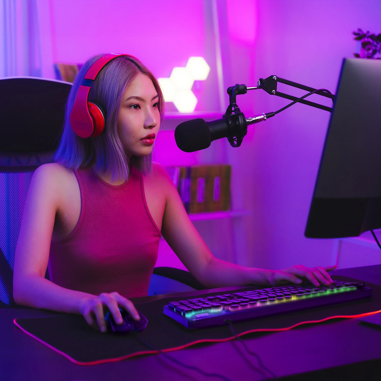 Herní klávesnice Wired USB WZK WKG-200, RGB, 1,5 m, černá