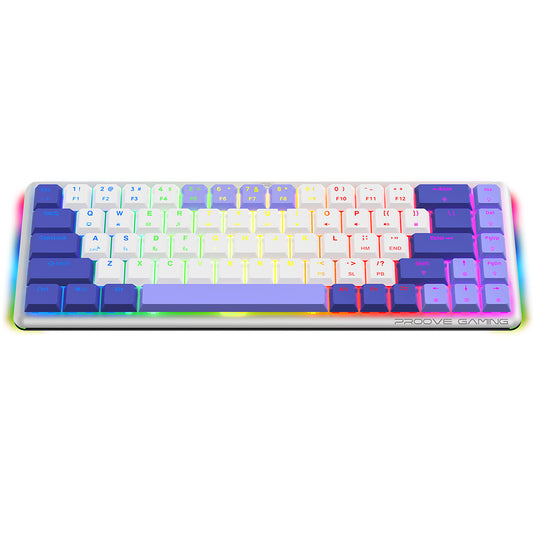 Bezdrátová herní klávesnice Proove AFK, RGB, BT / Wi-Fi / kabelové připojení, 1,5m, bílá WKAFKEN22002