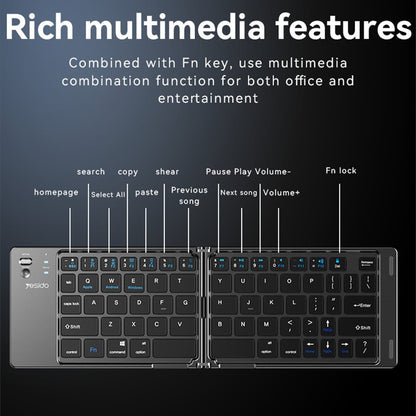 Skládací Bluetooth klávesnice Yesido KB27, černá