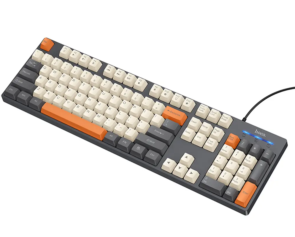 Drátová USB klávesnice HOCO GM61 Tri-Color, 1,45 m, šedá
