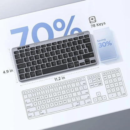 Bezdrátová klávesnice UGREEN 75049, BT / Wi-Fi, černá