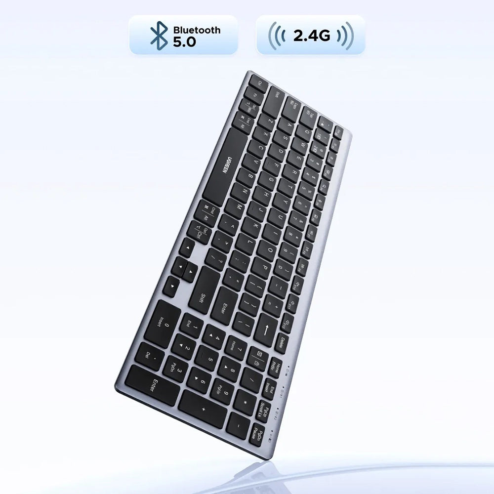 Bezdrátová klávesnice UGREEN K552 (75163), BT / Wi-Fi, černá