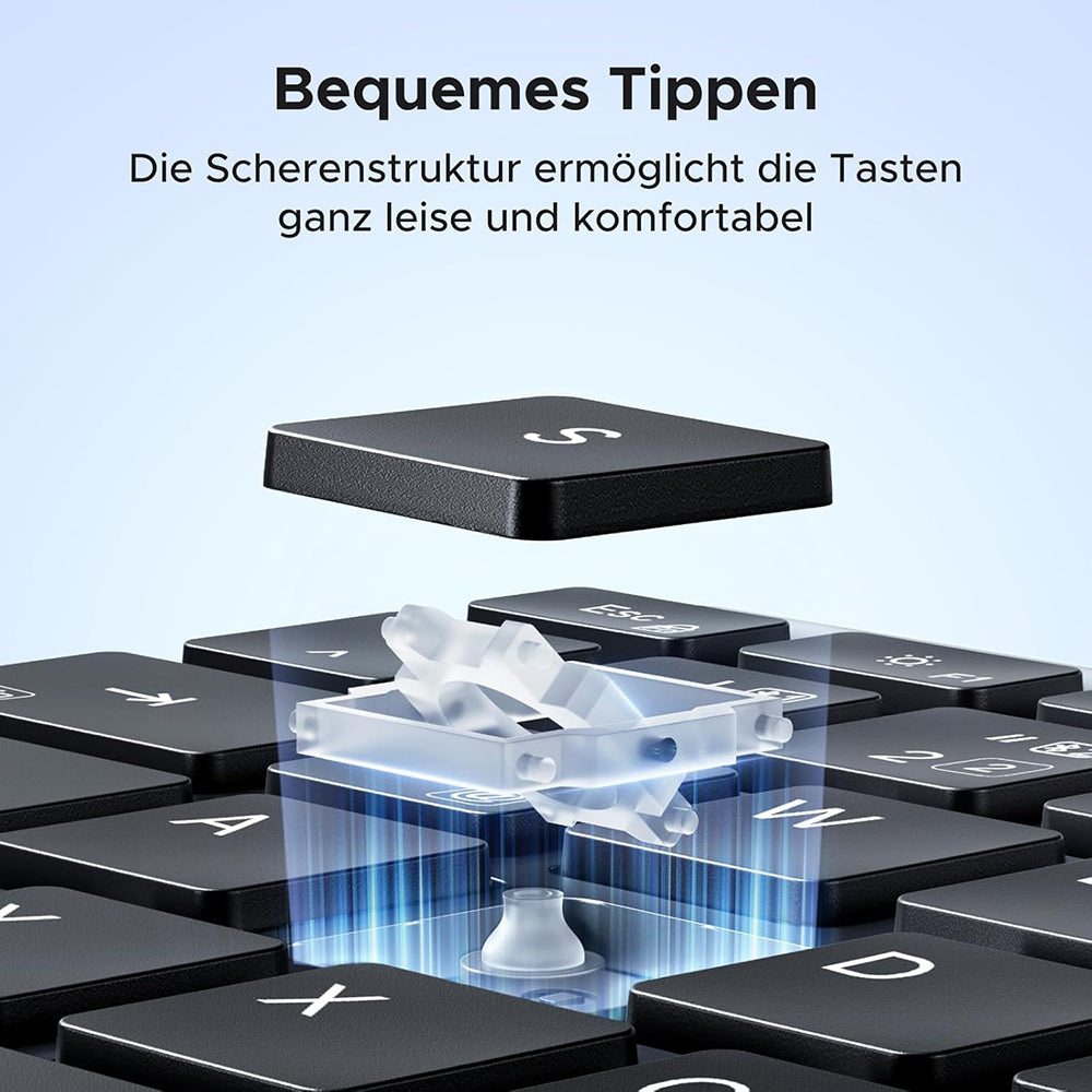 Bezdrátová klávesnice UGREEN K552 (75163), BT / Wi-Fi, černá