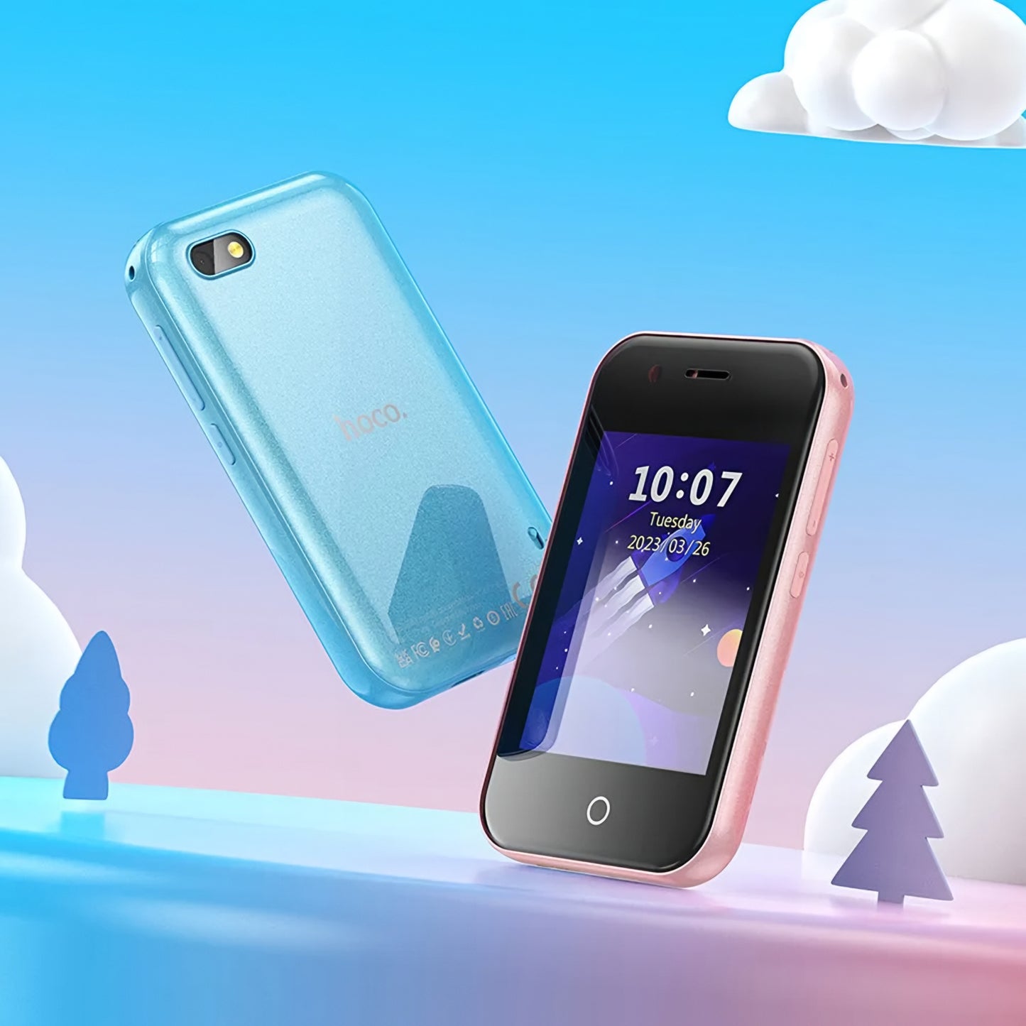 Mobilní telefon HOCO Y102 Kids, 2G, Displej 2.8 palce, Modrý