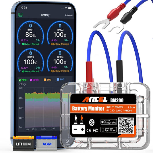 Bluetooth tester pro monitorování autobaterie Ancel BM200