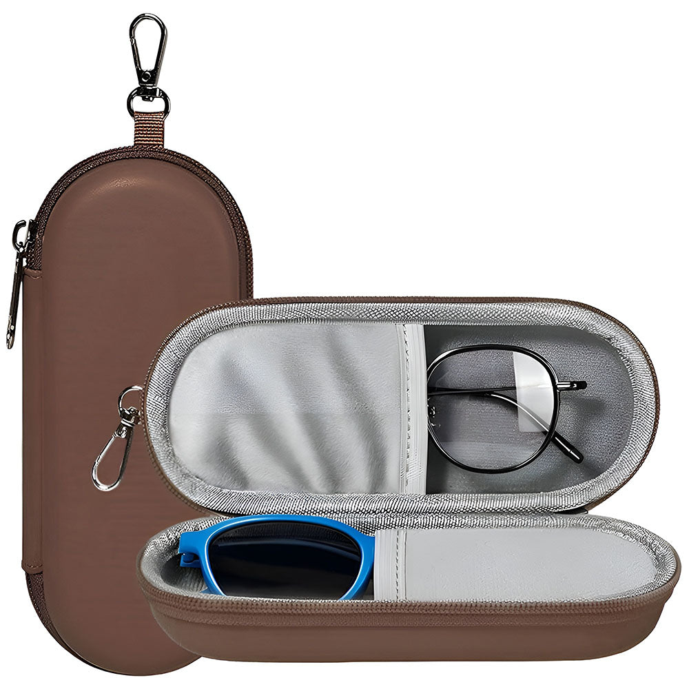 Pouzdro na brýle Techsuit ETJ3, 165mm x 65mm x 40mm, Hnědá