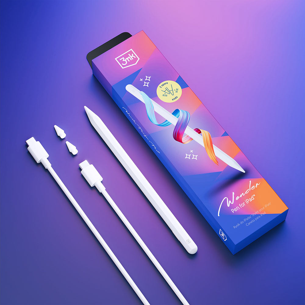 Touch Pen 3MK Wonder pro Apple iPad, Aktivní verze, Bílá