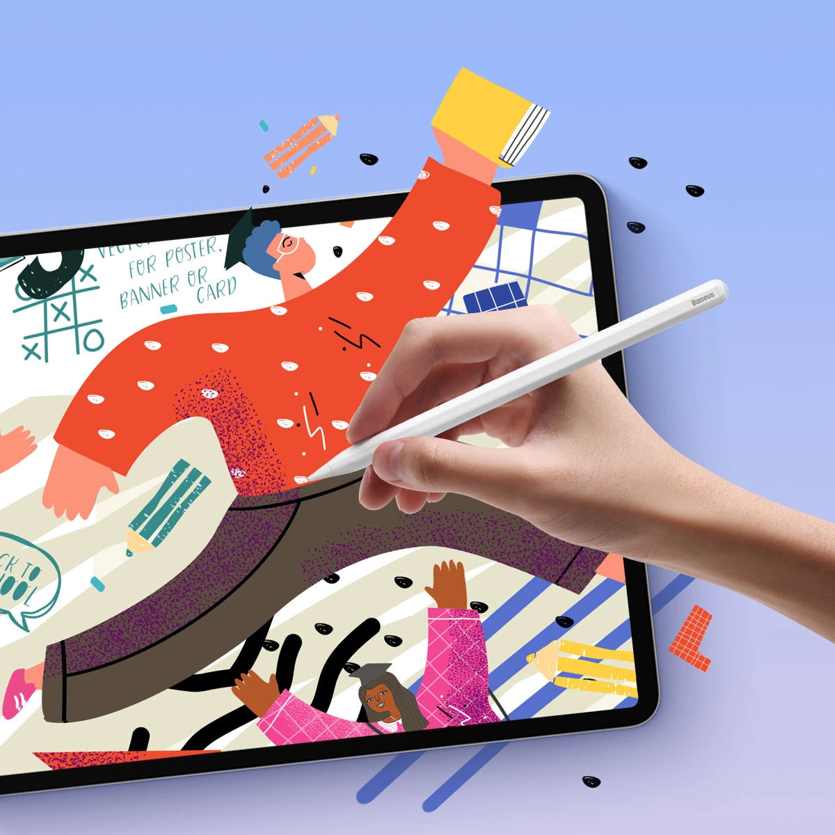 Touch Pen Baseus Smooth Writing 2 Series pro Apple iPad, Bezdrátová aktivní verze, Bílá SXBC060002