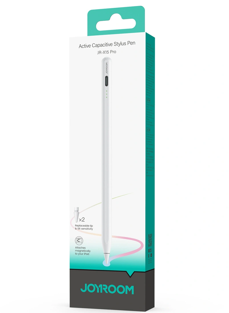 Dotykové pero Joyroom JR-X15 Pro pro Apple iPad, Aktivní verze, bílé