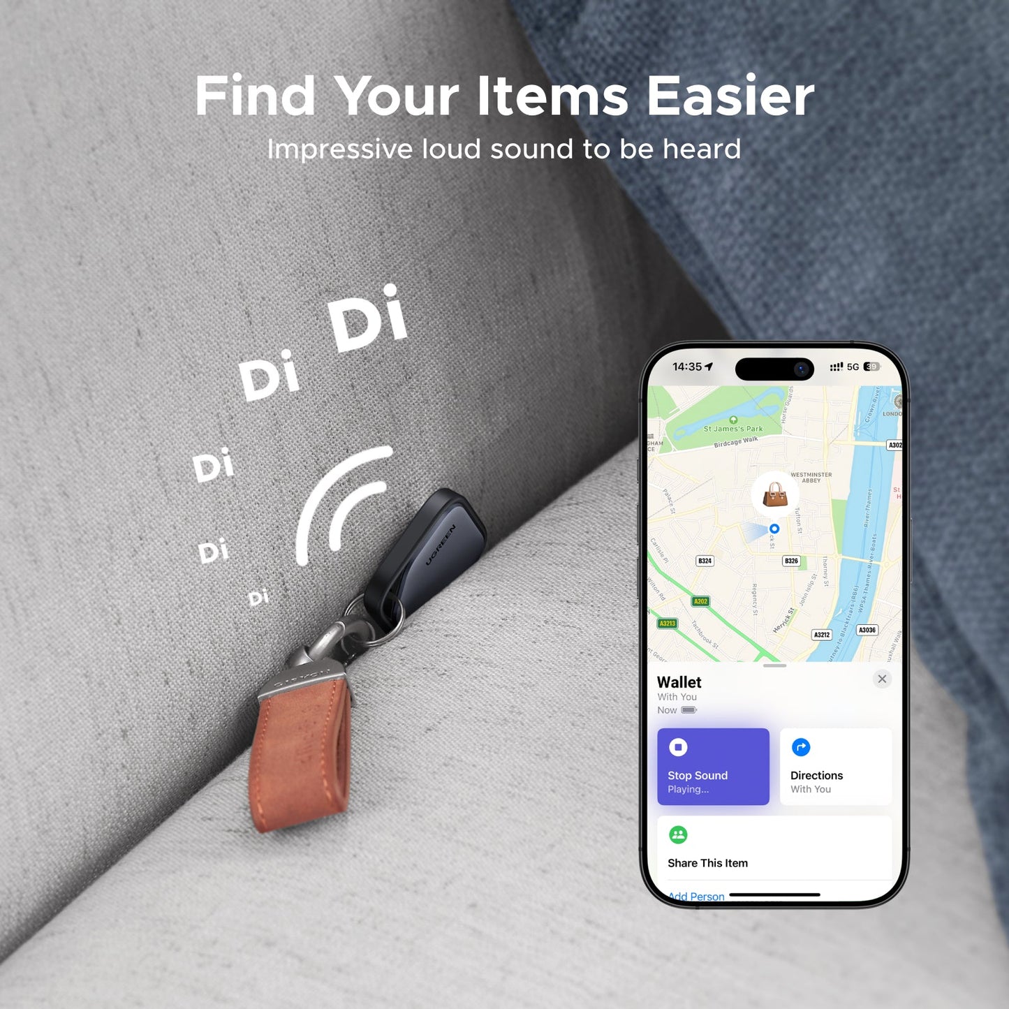 UGREEN SmartTag Pro Smart CM916 (75646P), Černá