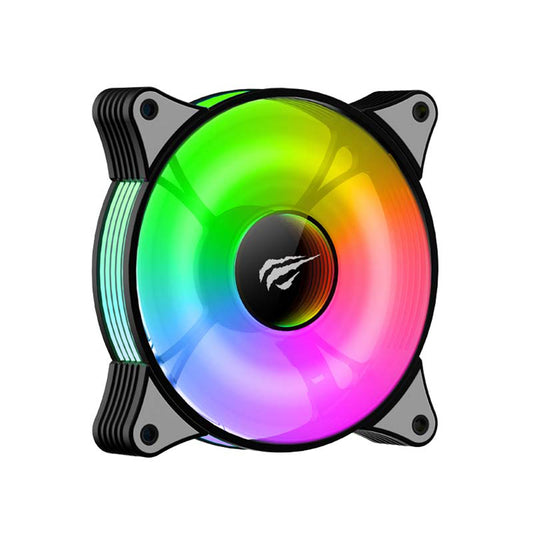 Ventilátor HAVIT F2095, RGB, 600RPM - 1800RPM, 38dB, 1.44W, Černý