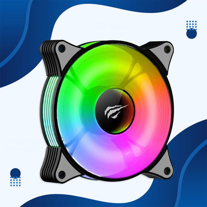 Ventilátor HAVIT F2095, RGB, 600RPM - 1800RPM, 38dB, 1.44W, Černý