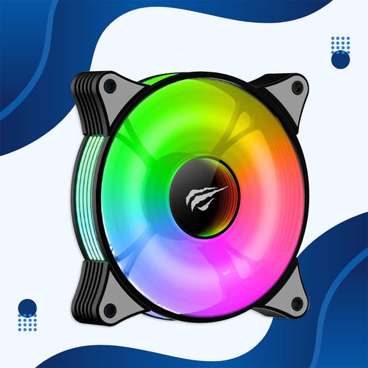 Ventilátor HAVIT F2095, RGB, 600RPM - 1800RPM, 38dB, 1.44W, Černý