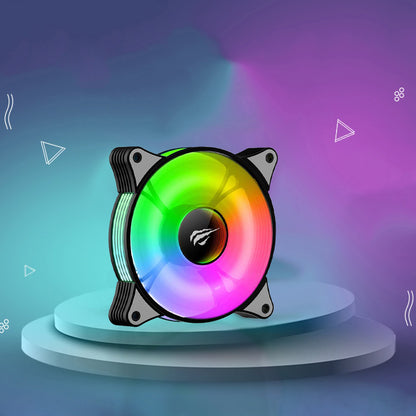 Ventilátor HAVIT F2095, RGB, 600RPM - 1800RPM, 38dB, 1.44W, Černý