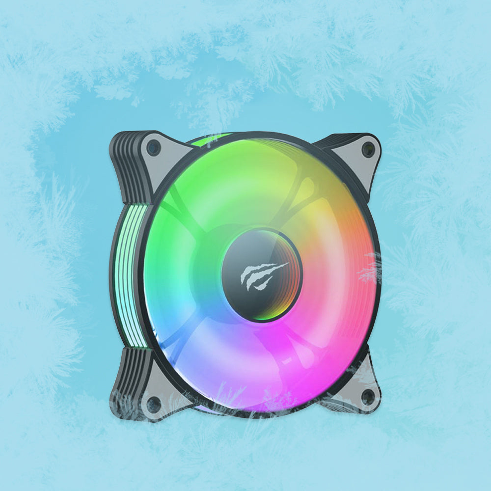 Ventilátor HAVIT F2095, RGB, 600RPM - 1800RPM, 38dB, 1.44W, Černý