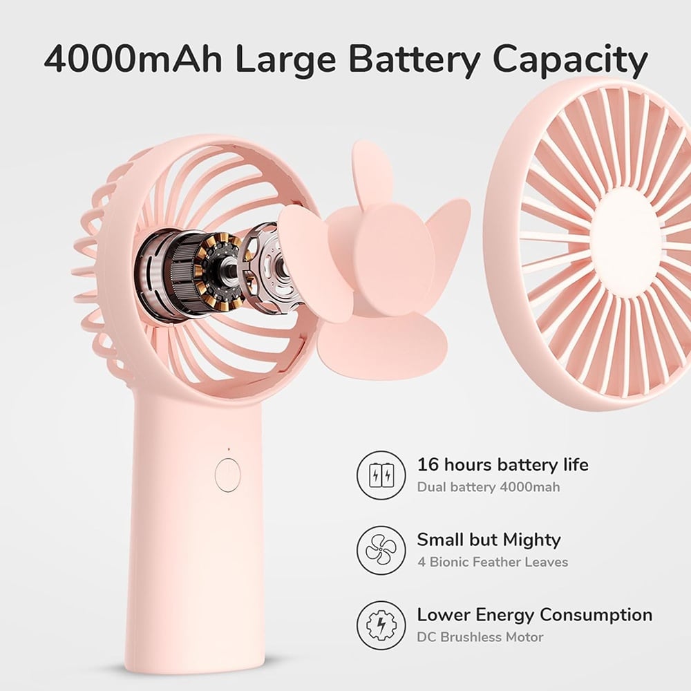 Přenosný ventilátor JisuLife FA20X, růžový