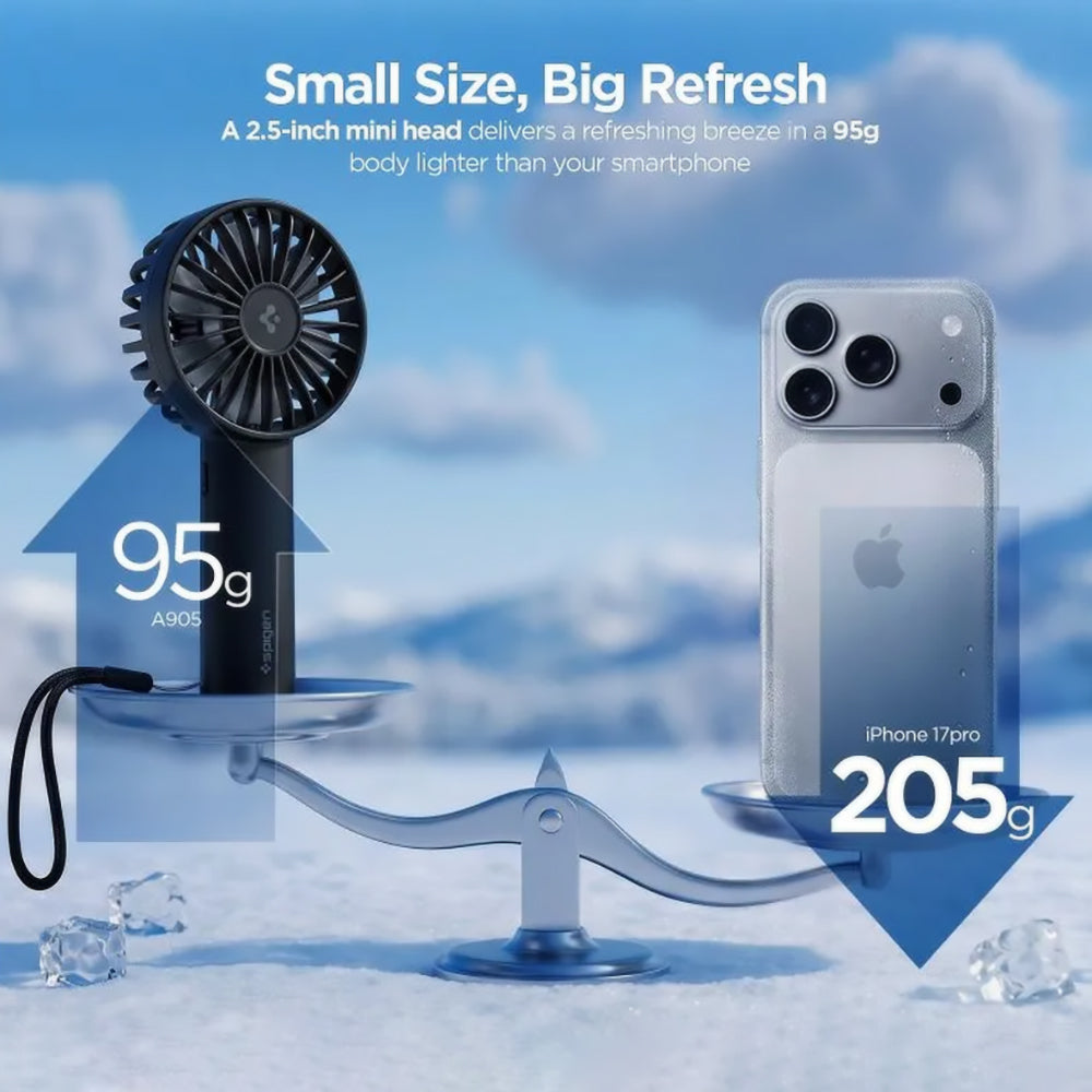 Přenosný ventilátor Spigen A905, černý AHP10454