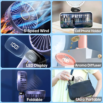 Přenosný ventilátor Techsuit N15, růžový