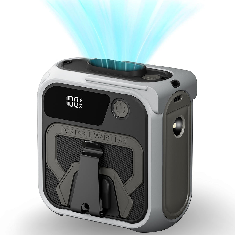 Přenosný ventilátor Techsuit Z13 s externí baterií 10000mAh, šedý