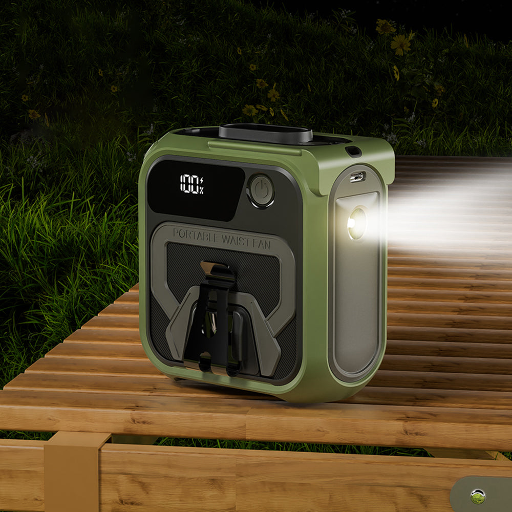 Přenosný ventilátor Techsuit Z13 s externí baterií 10000mAh, zelený