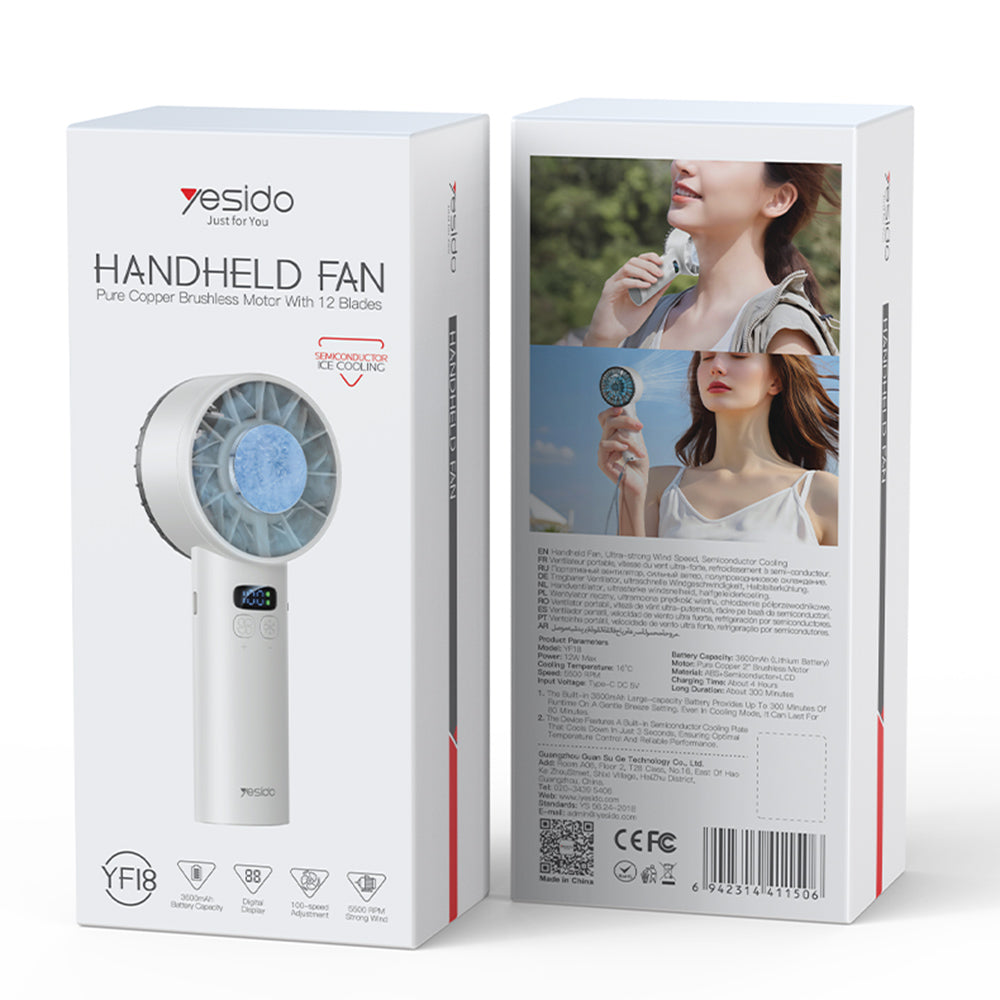 Přenosný ventilátor Yesido YF18, černý