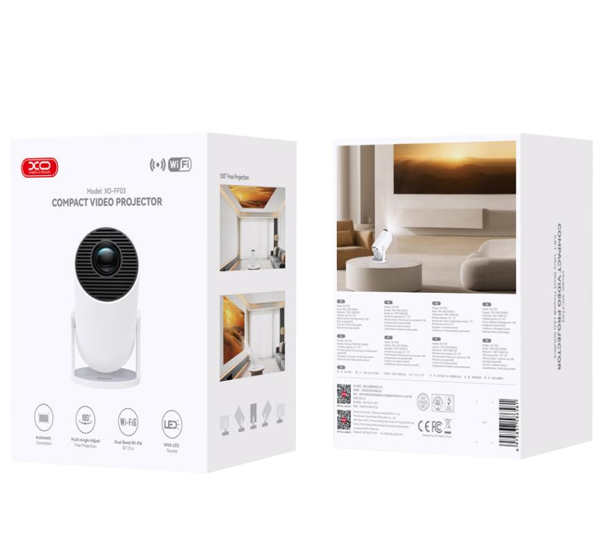XO Design FF03 Projector, 720P, 170ANSI, White
